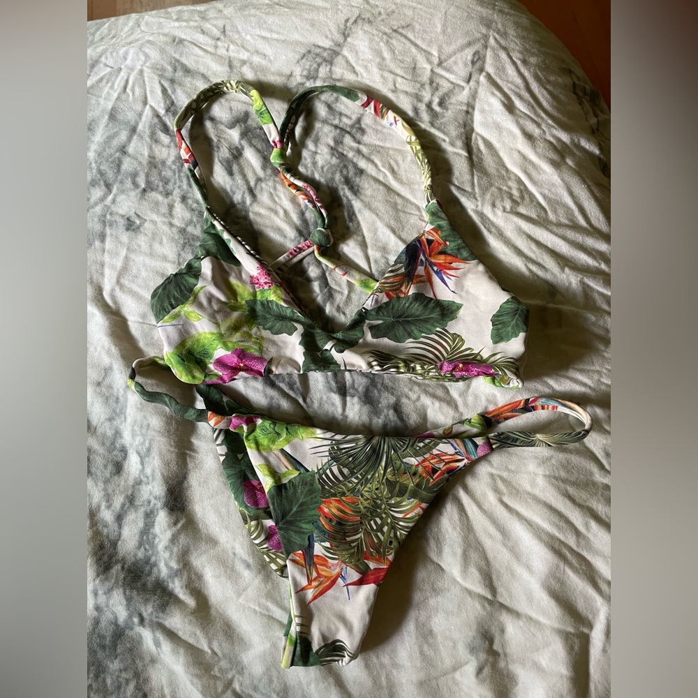 cute little tropical bikini from Boom Boom brazil, bikini shop in Oceanside